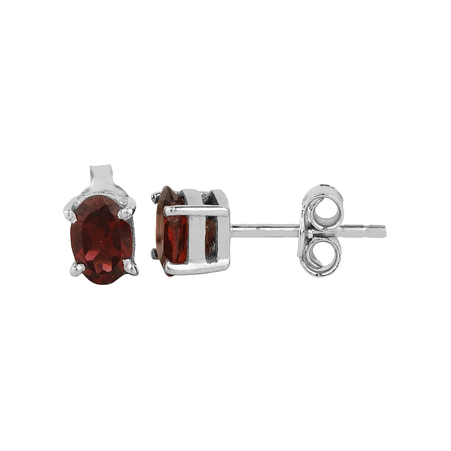 Garnet Oval Earrings