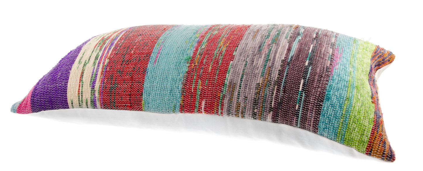 Vintage Silk Sari Bolster Pillow Cover