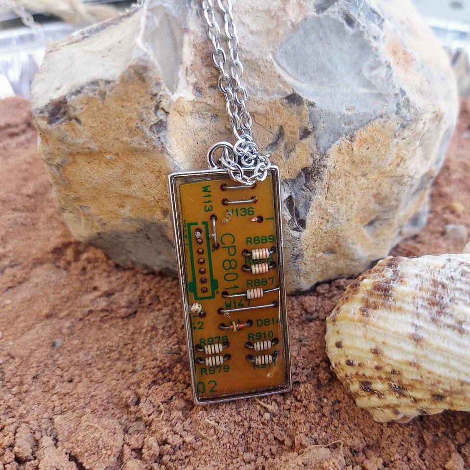 Recycled Circuit Board Necklace