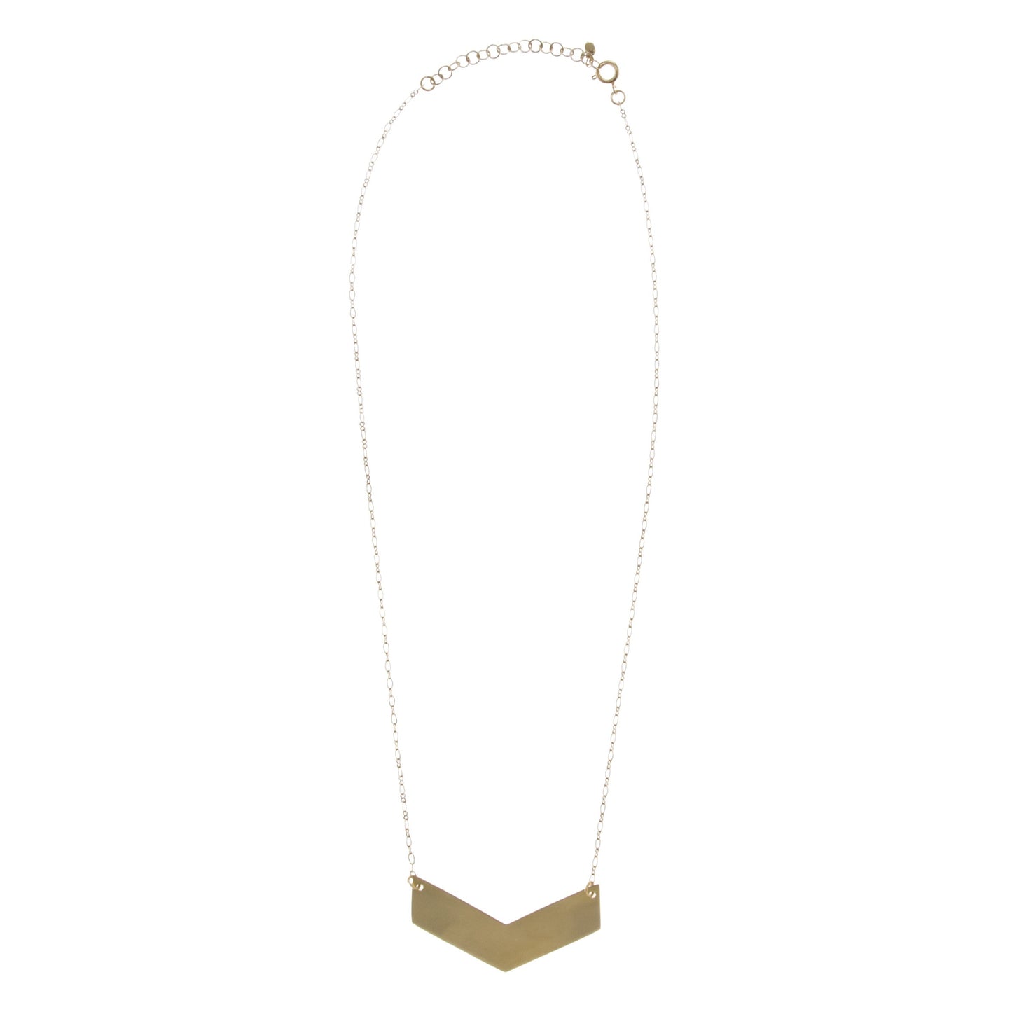 Chevron Brass Necklace