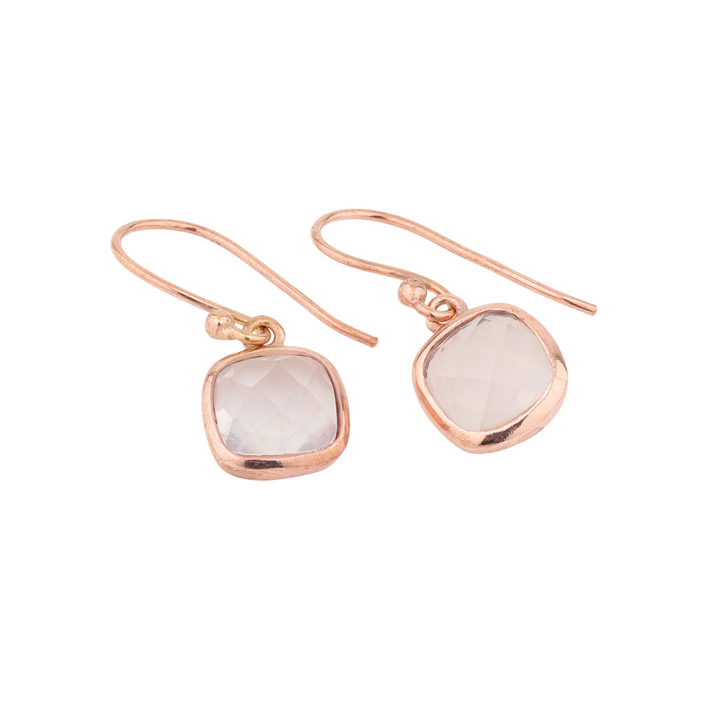 Rose Gold & Quartz Earrings