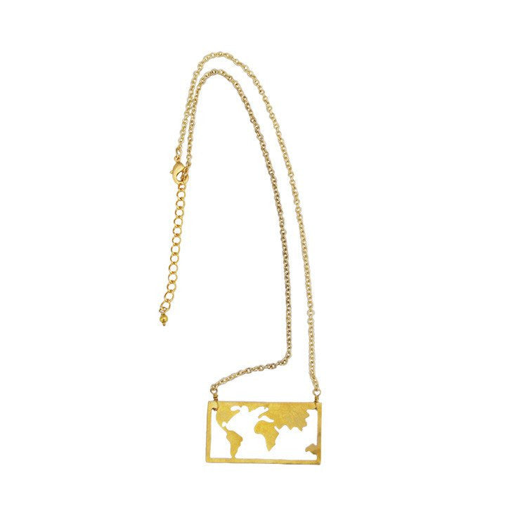 Window to the World Brass Necklace