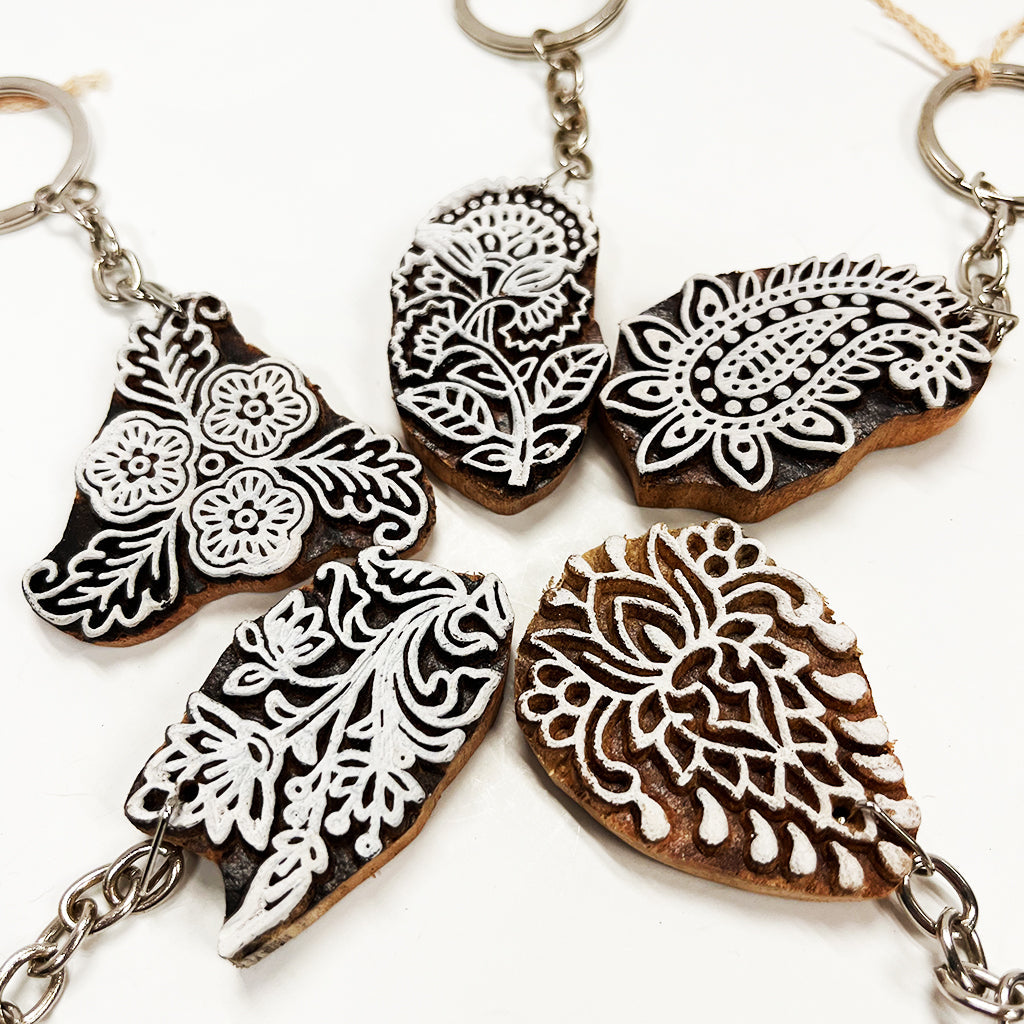 Block Print Keychains