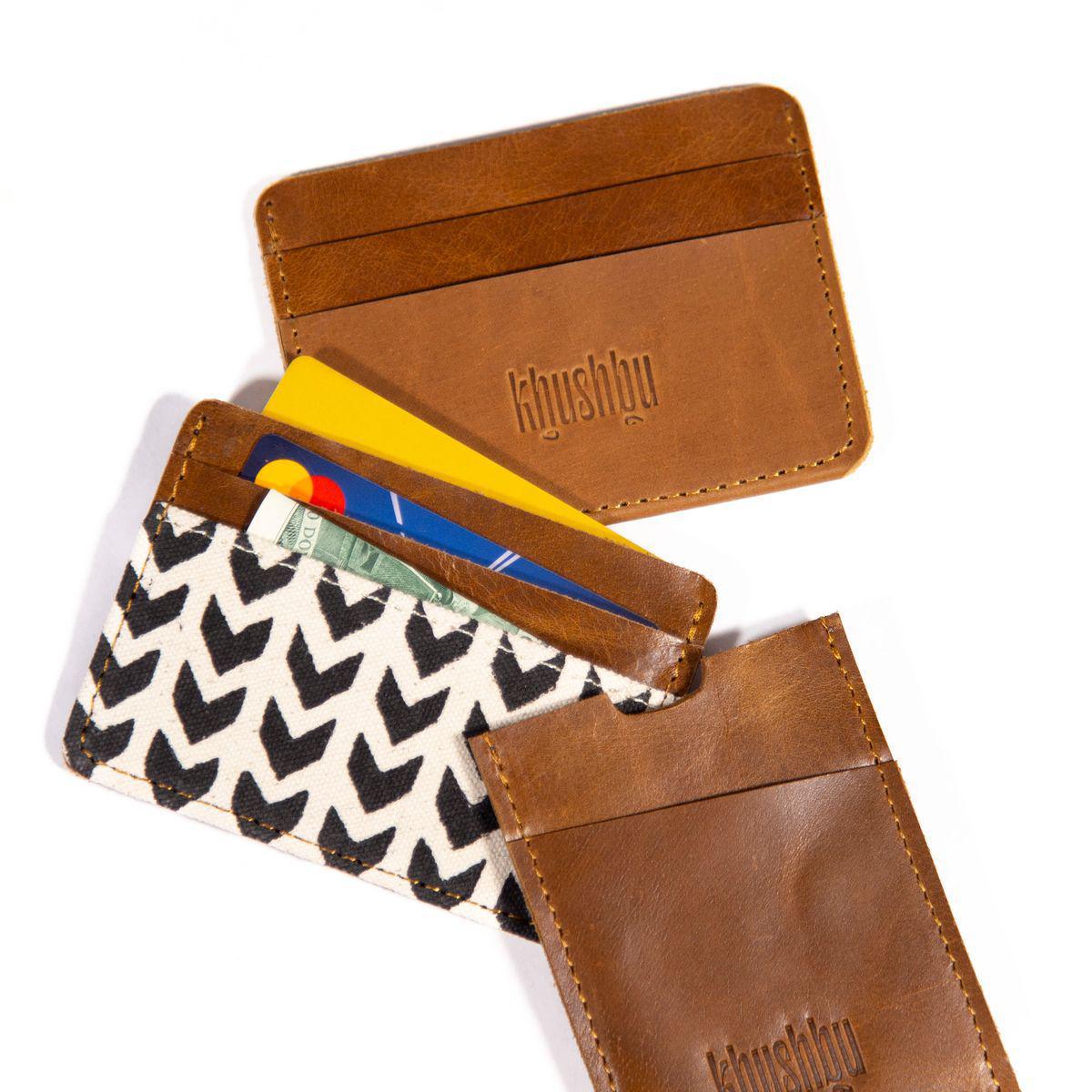 Vertical Leather Slim Wallet