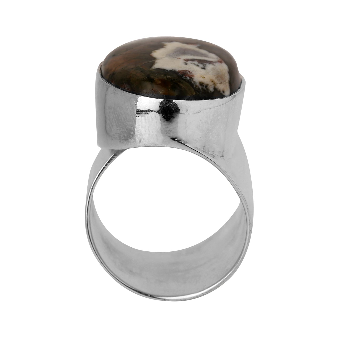 Rainforest Jasper Silver Ring