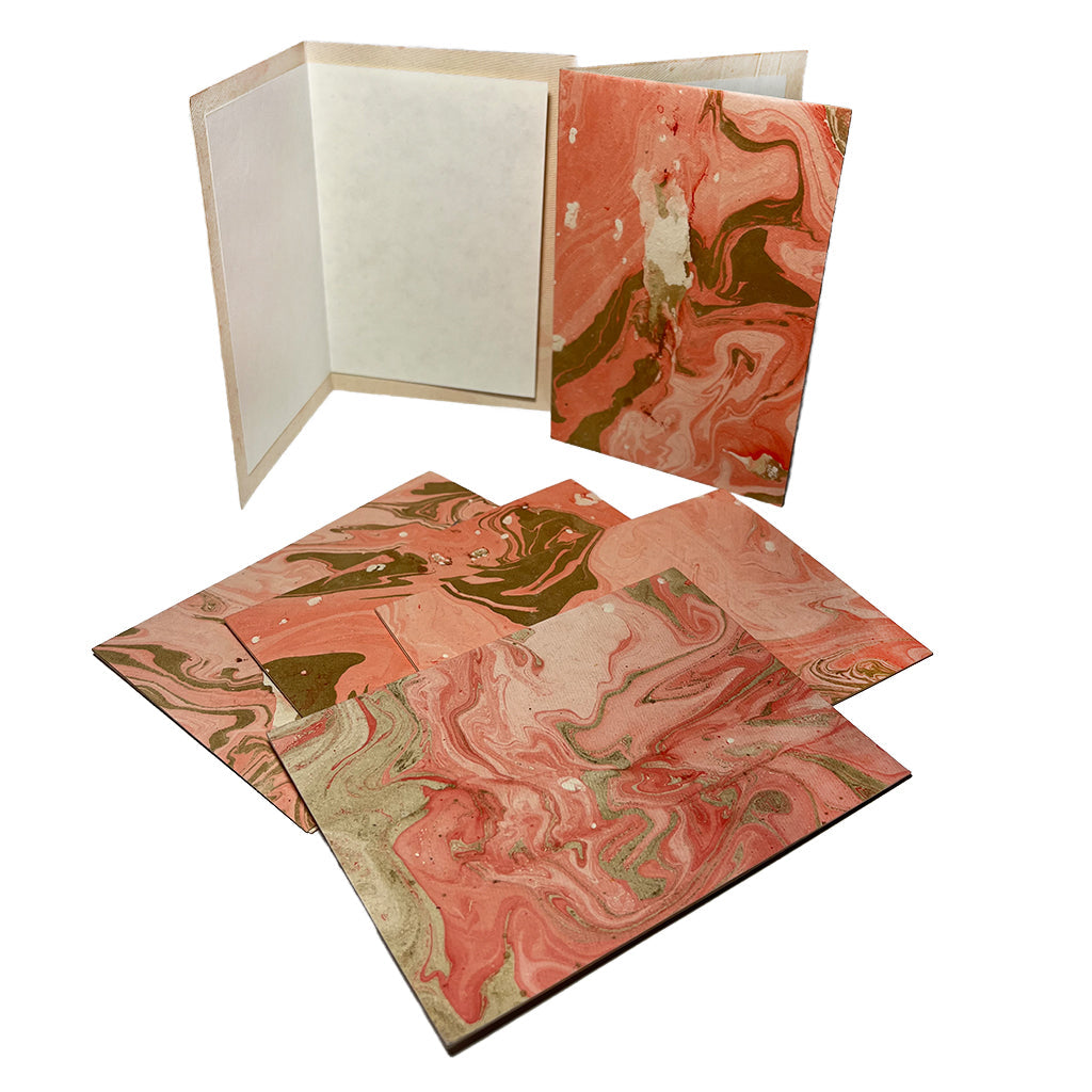 Red Marbled Card Set