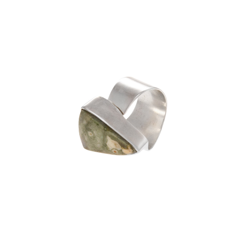 Rainforest Jasper Silver Ring