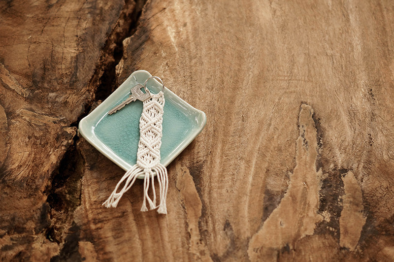 Macrame Diamond Keychain