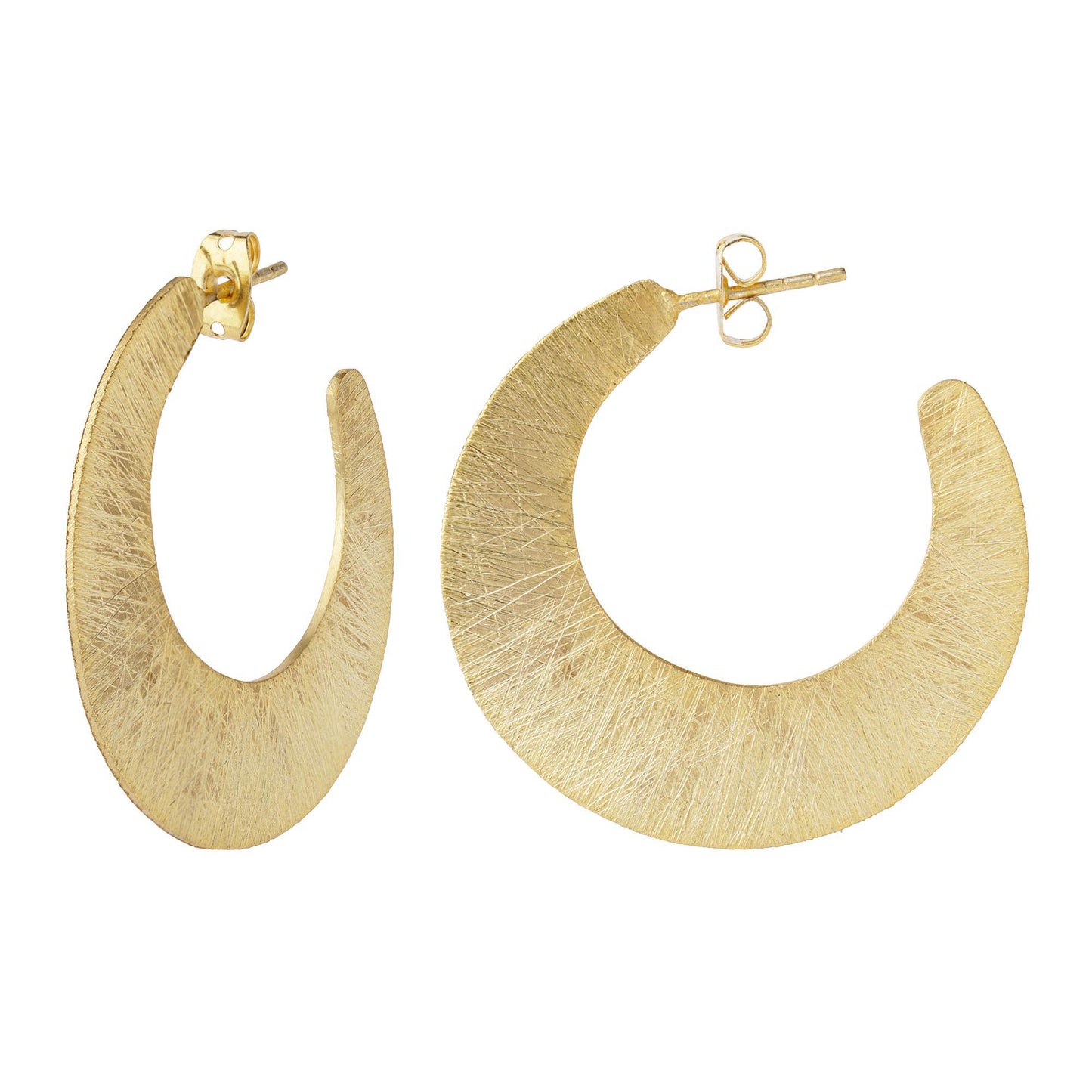 Gold Brushed Crescent Earrings