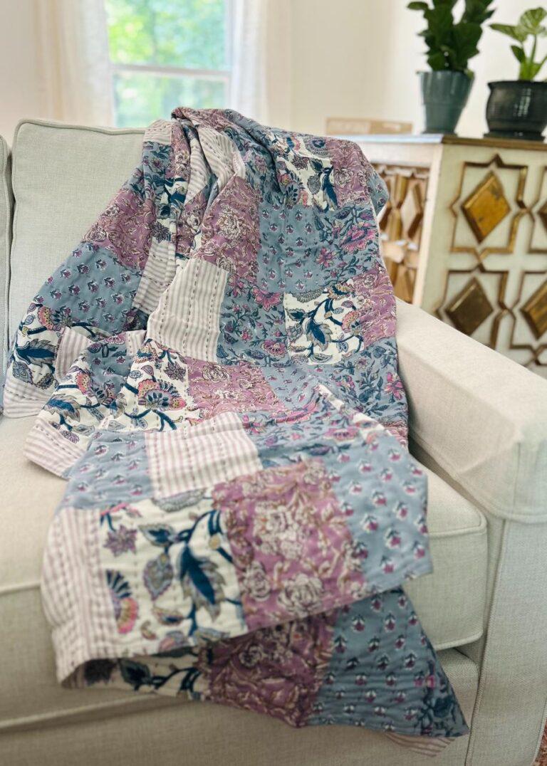 Patchwork Block Print Throw