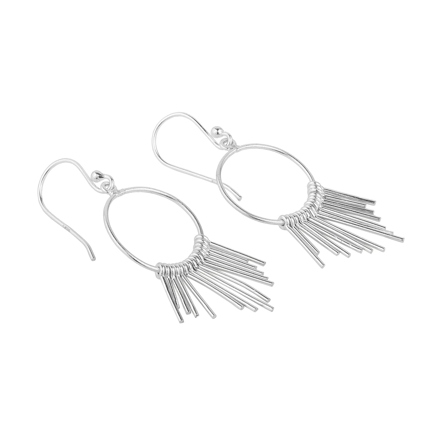 Sterling Silver Fringe Hoops