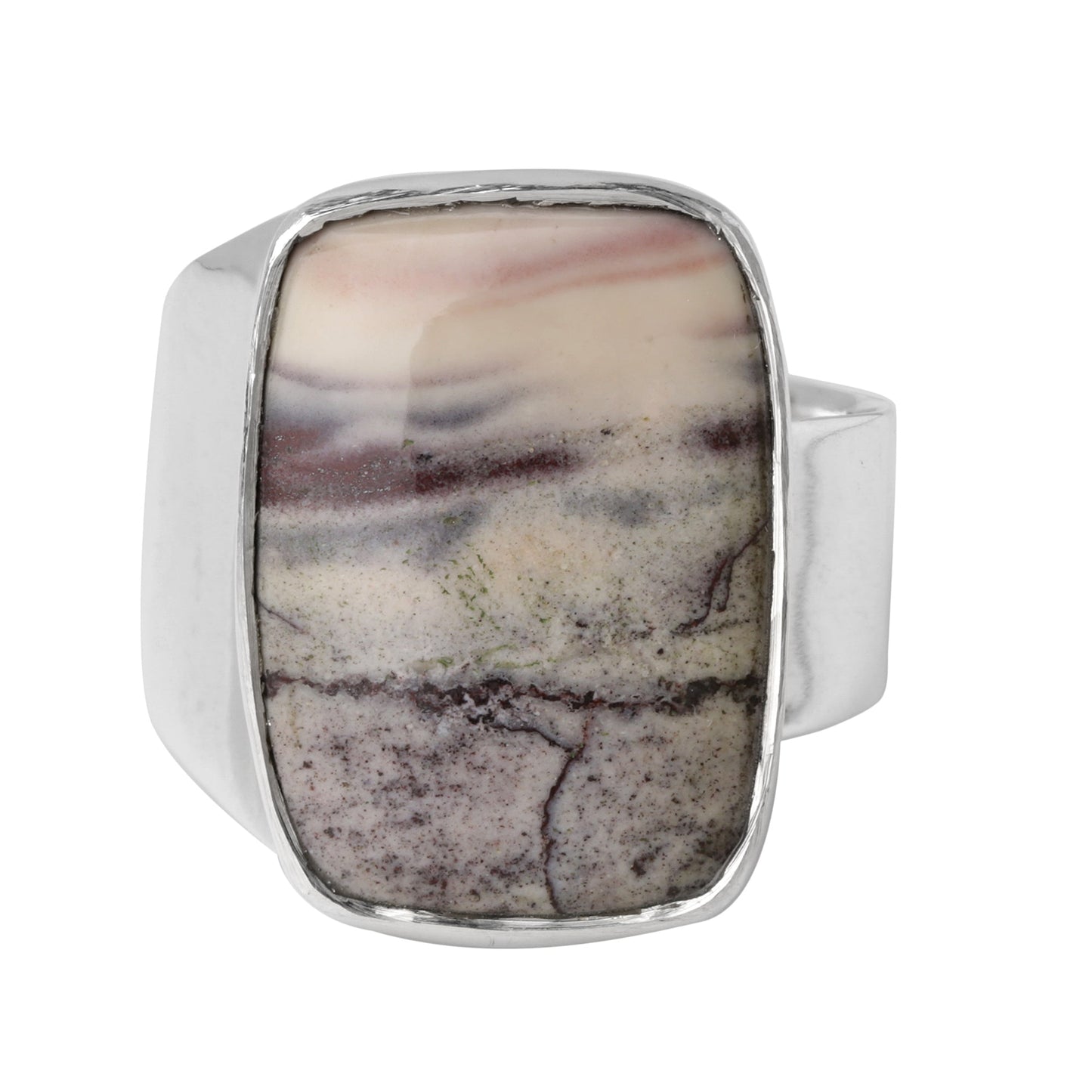 Porcelain Jasper Silver Ring