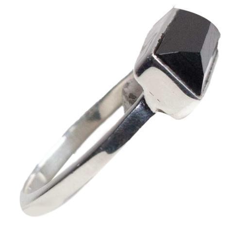 Black Onyx Silver Bar Ring