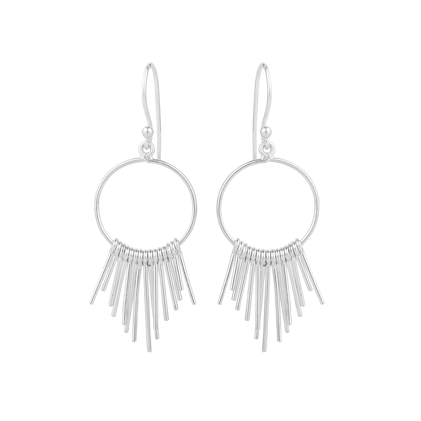 Sterling Silver Fringe Hoops