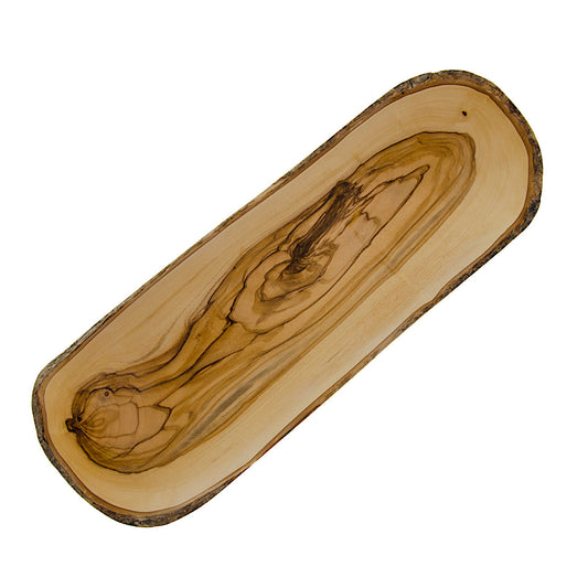 Olive Wood Oval Bark Bowl