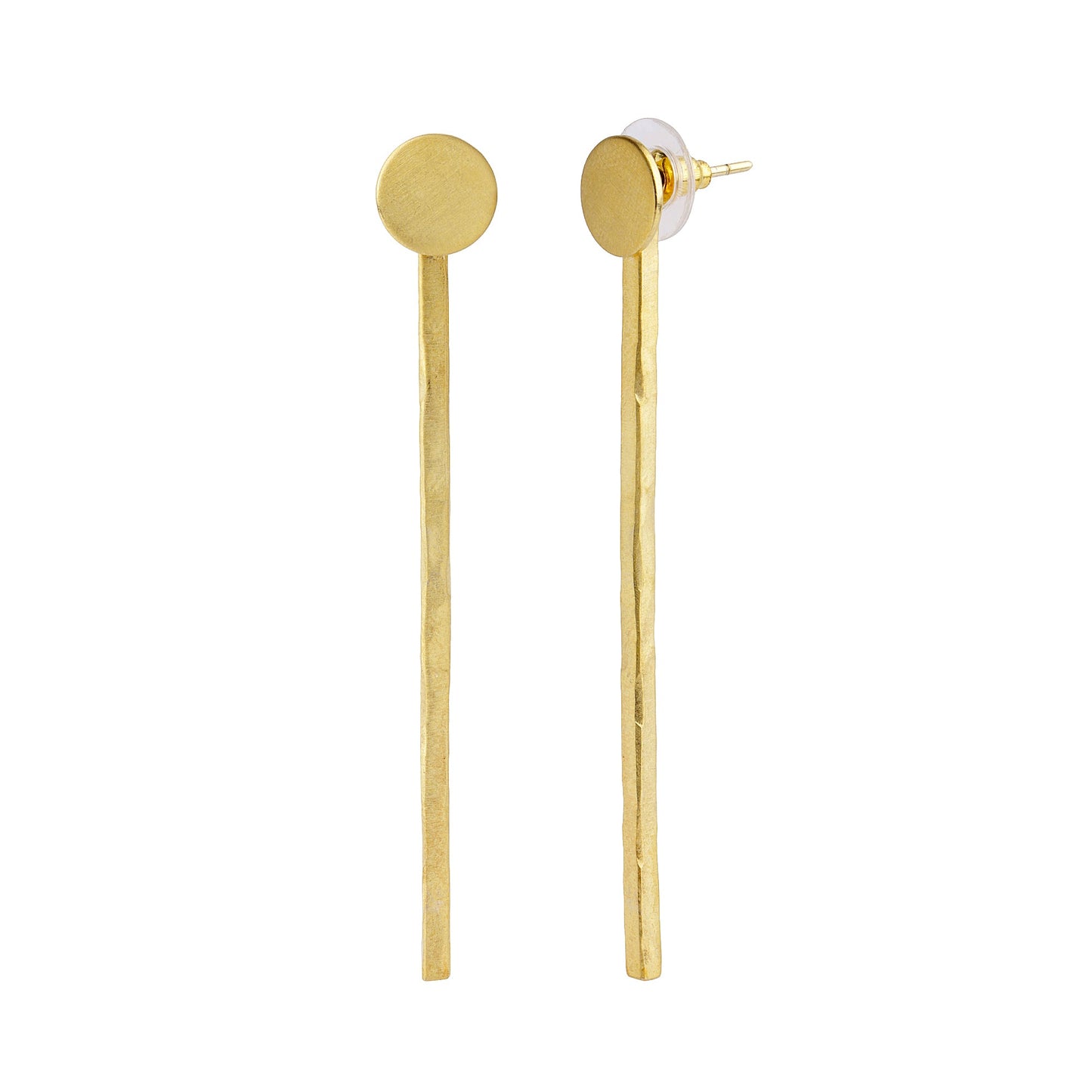 Dotted I Brass Earrings