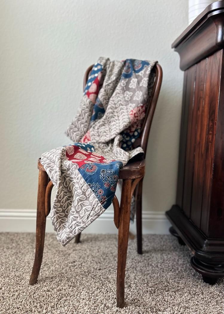 Patchwork Block Print Throw