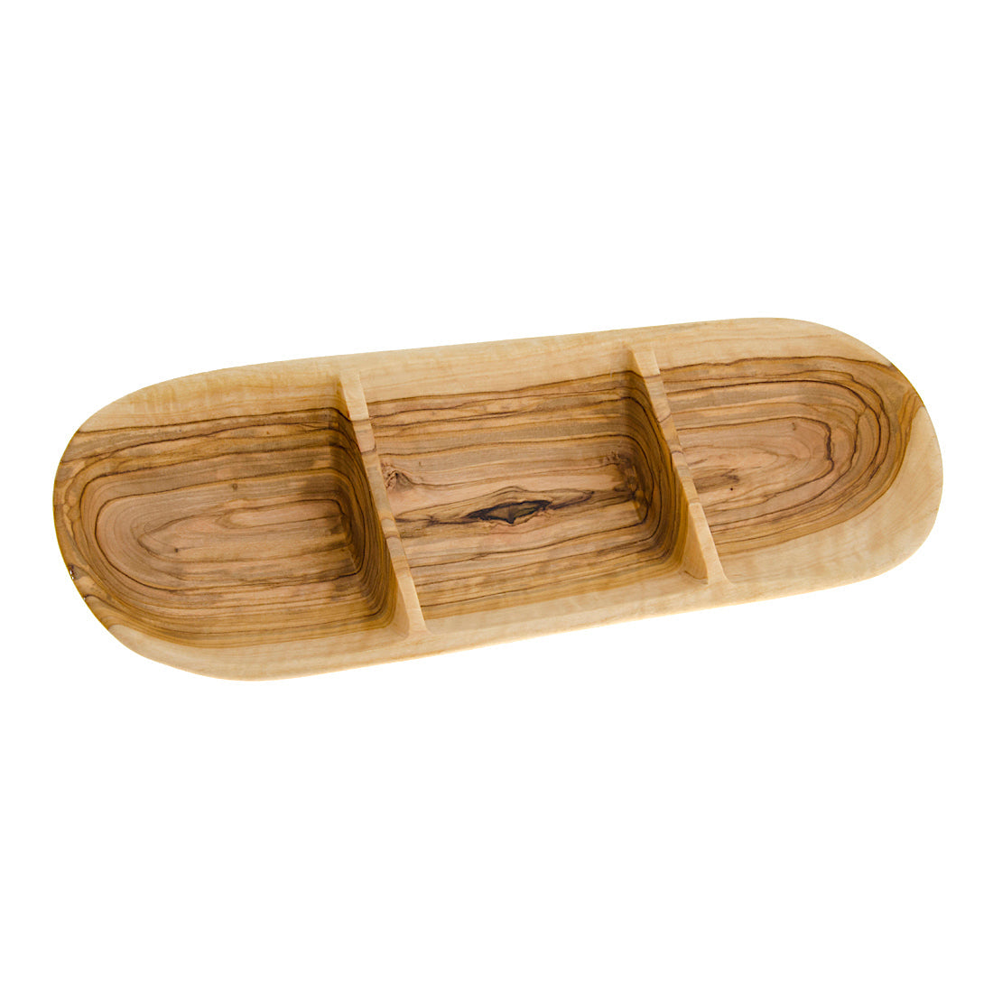 Three Section Olive Wood Dish