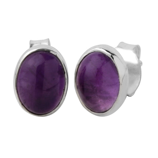 Amethyst Oval Earrings