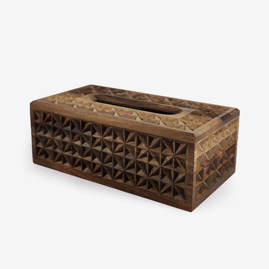 Carved Rectangular Tissue Box