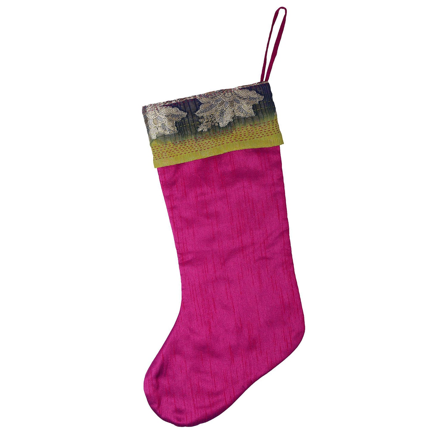 Kantha Cuff Christmas Stocking