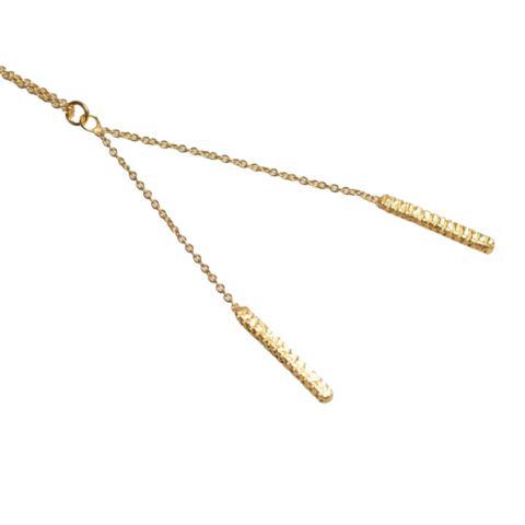 Gold Plated Lariat Bar Necklace