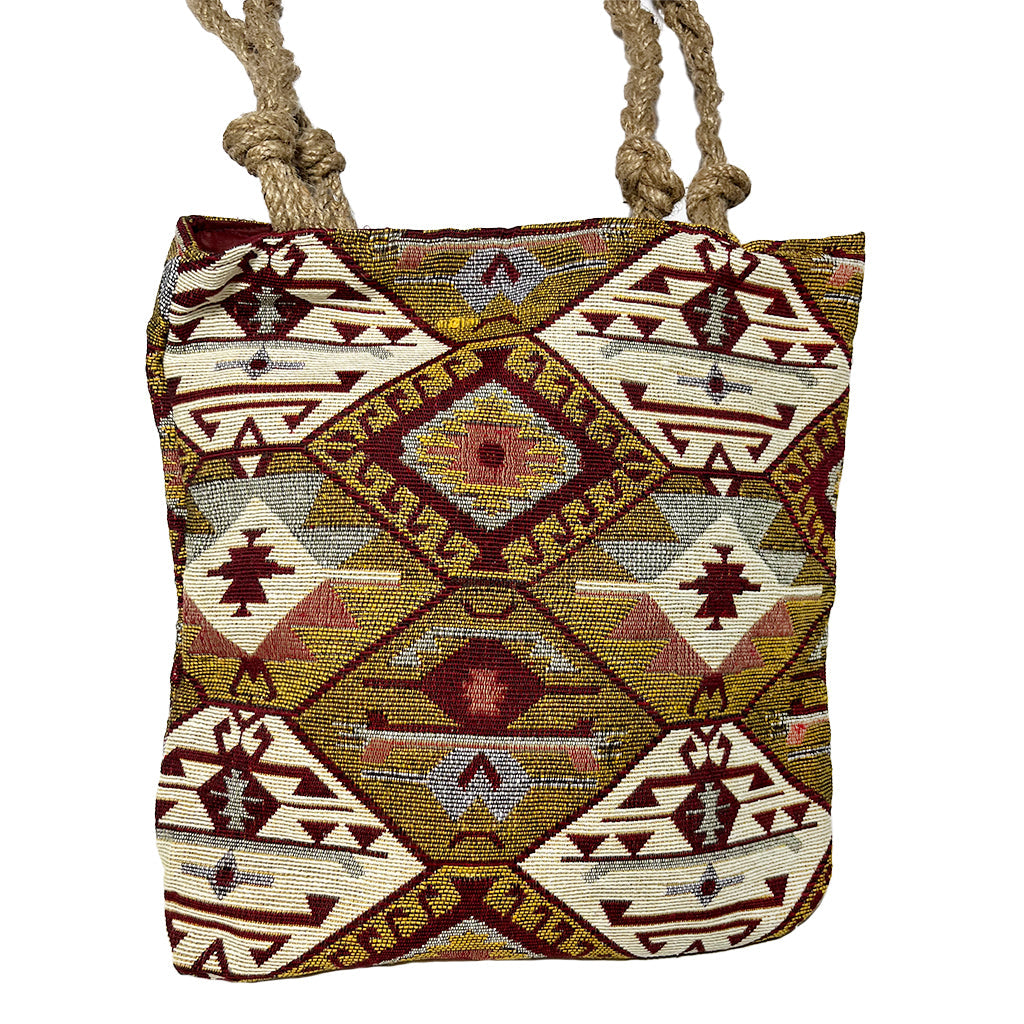 Woven Kilim Tote - Mustard