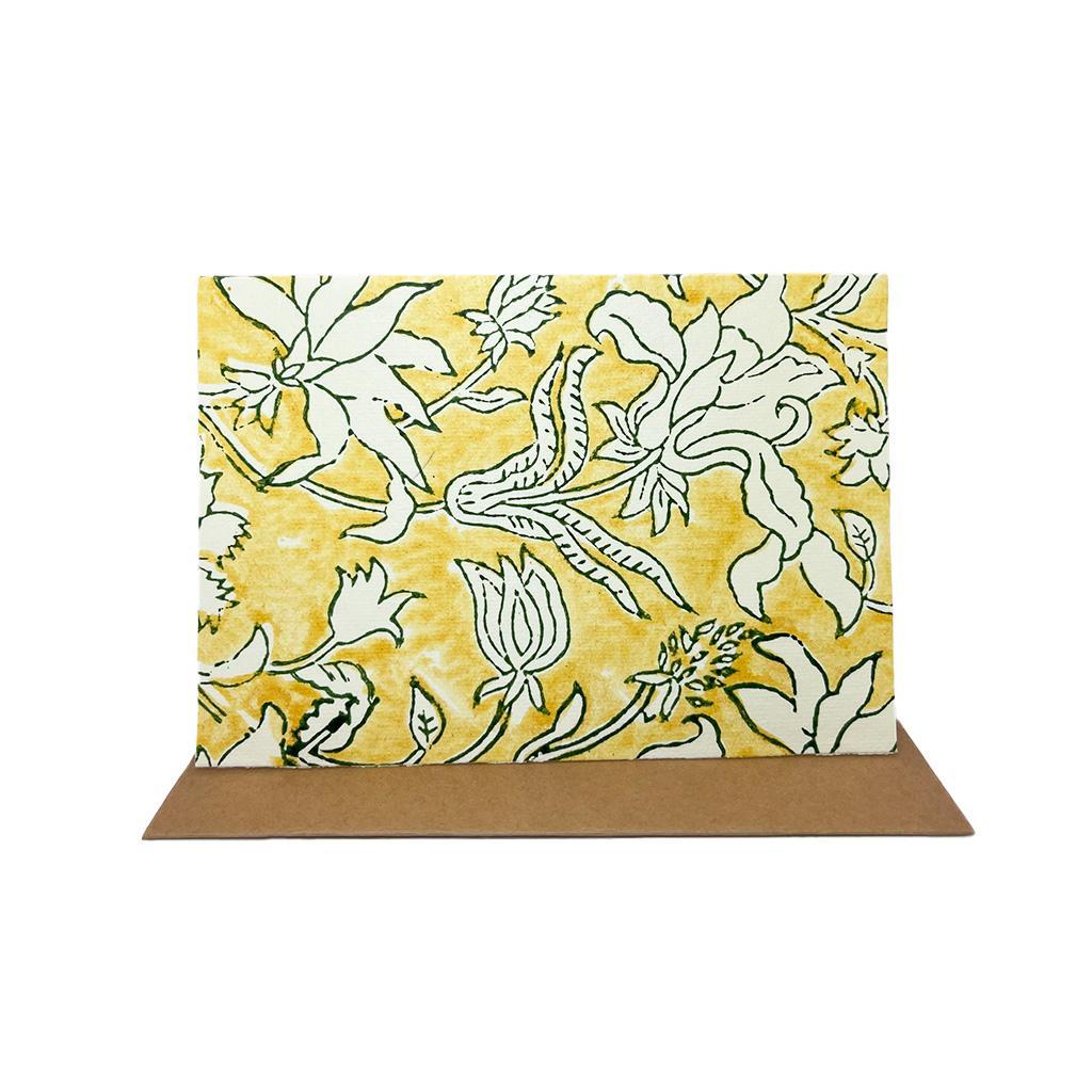 Block Print Floral Card - Set of 6