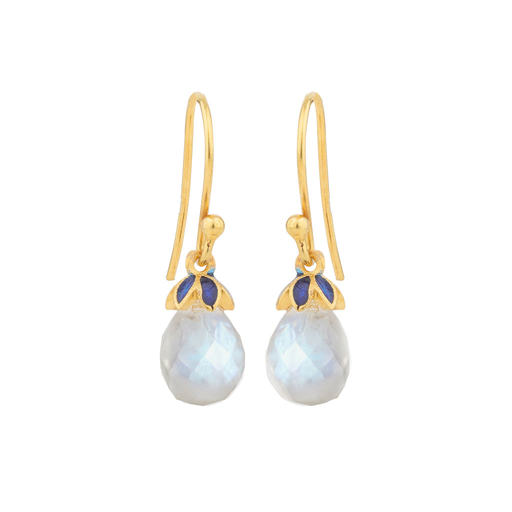 Moonstone & Enamel Earrings