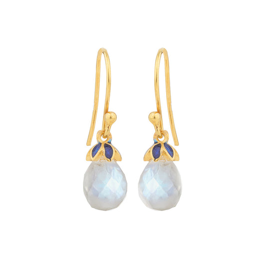 Moonstone & Enamel Earrings