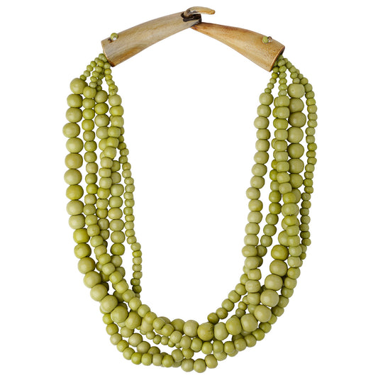 Shakti Beaded Necklace in Lime