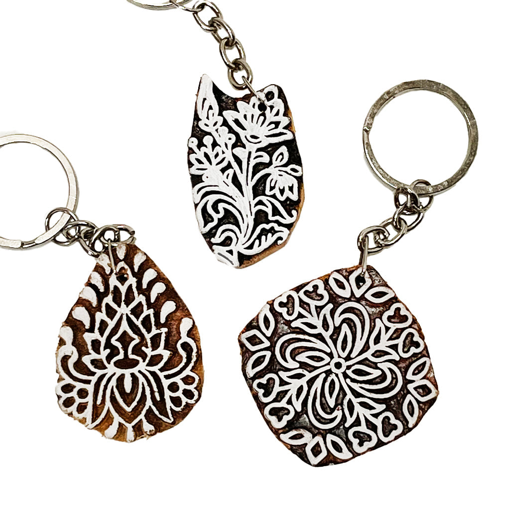 Block Print Keychains