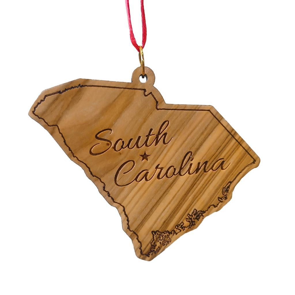 Olive Wood State Ornament