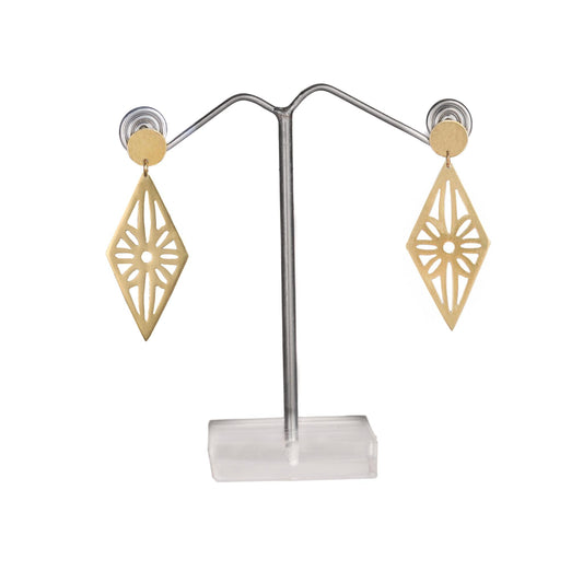 Diamond Cutout Brass Earrings