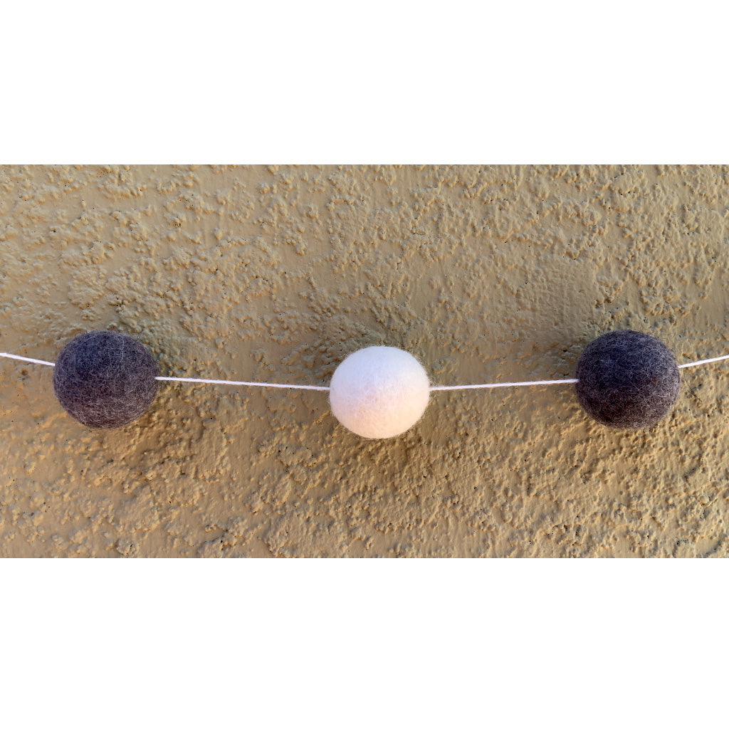 Monochrome Wool Ball Garland