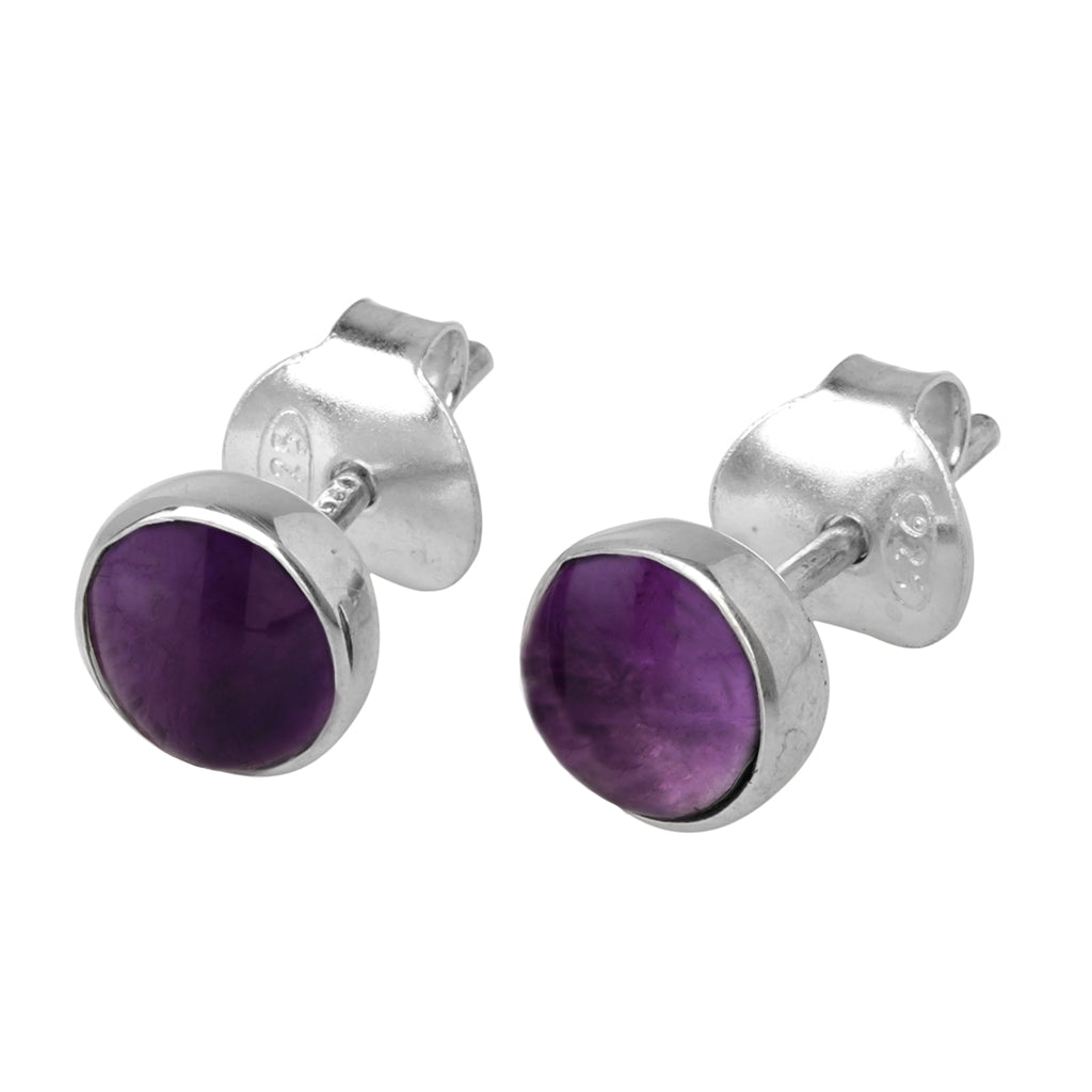 Amethyst Round Earrings