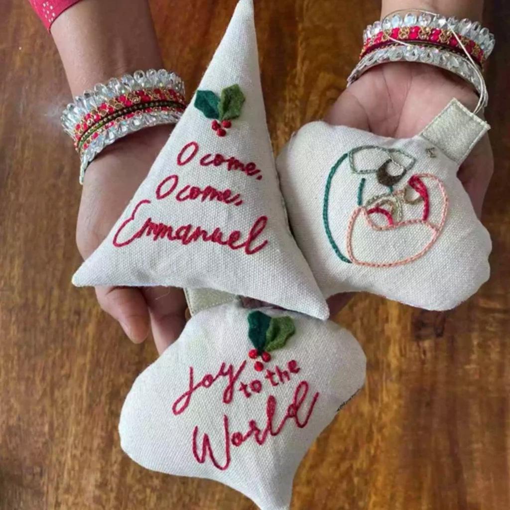 Rustic Embroidered Ornament