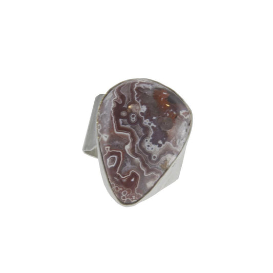 Crazy Lace Agate Silver Ring