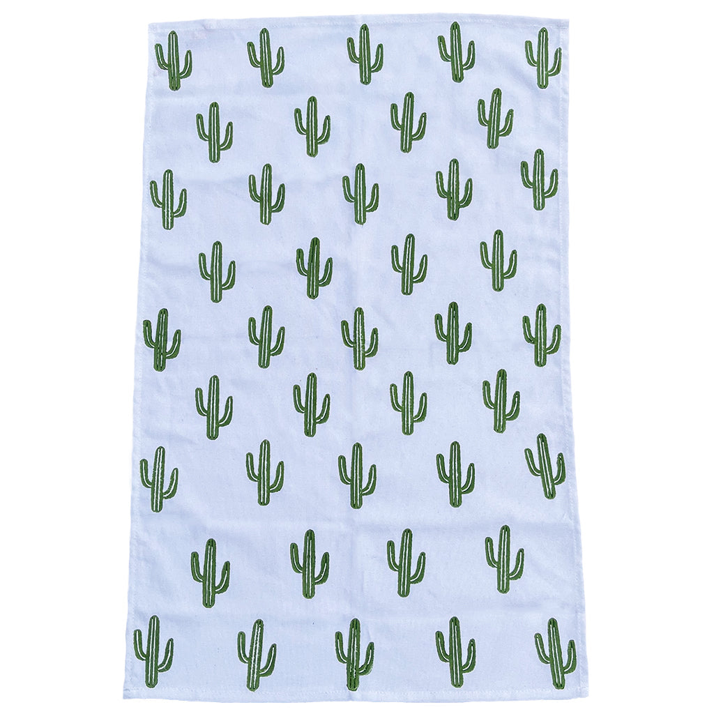 Green Cactus Tea Towel