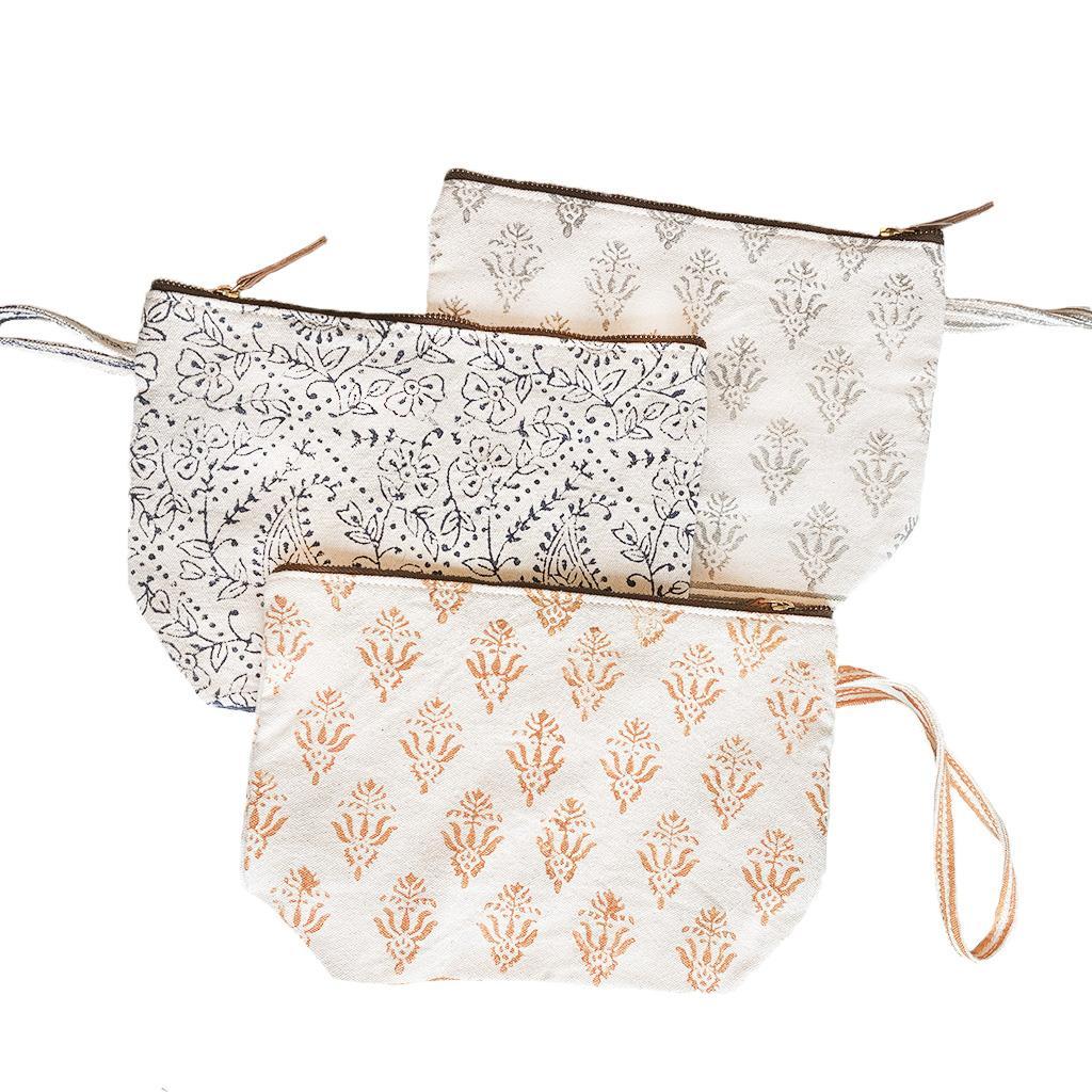 Canvas Block Print Toiletry Bag