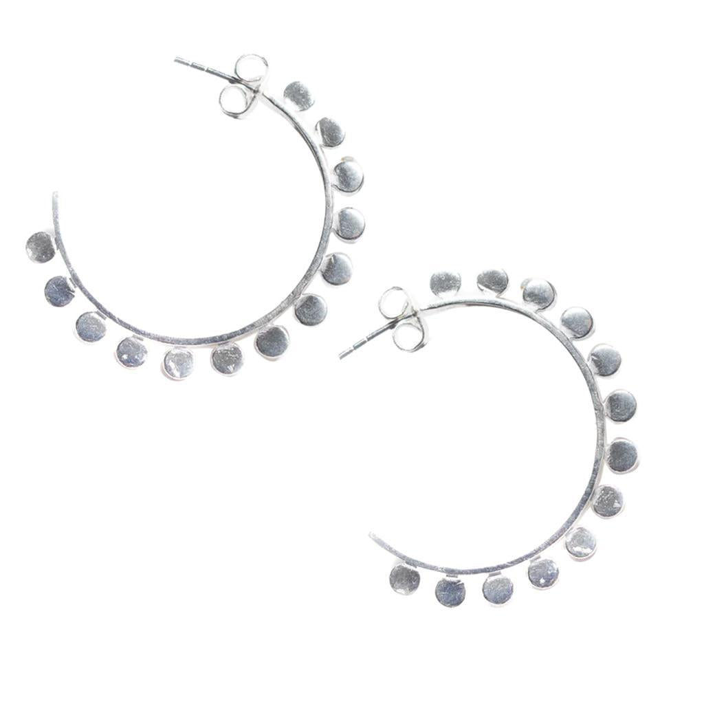 Silver Standing Disc Hoops