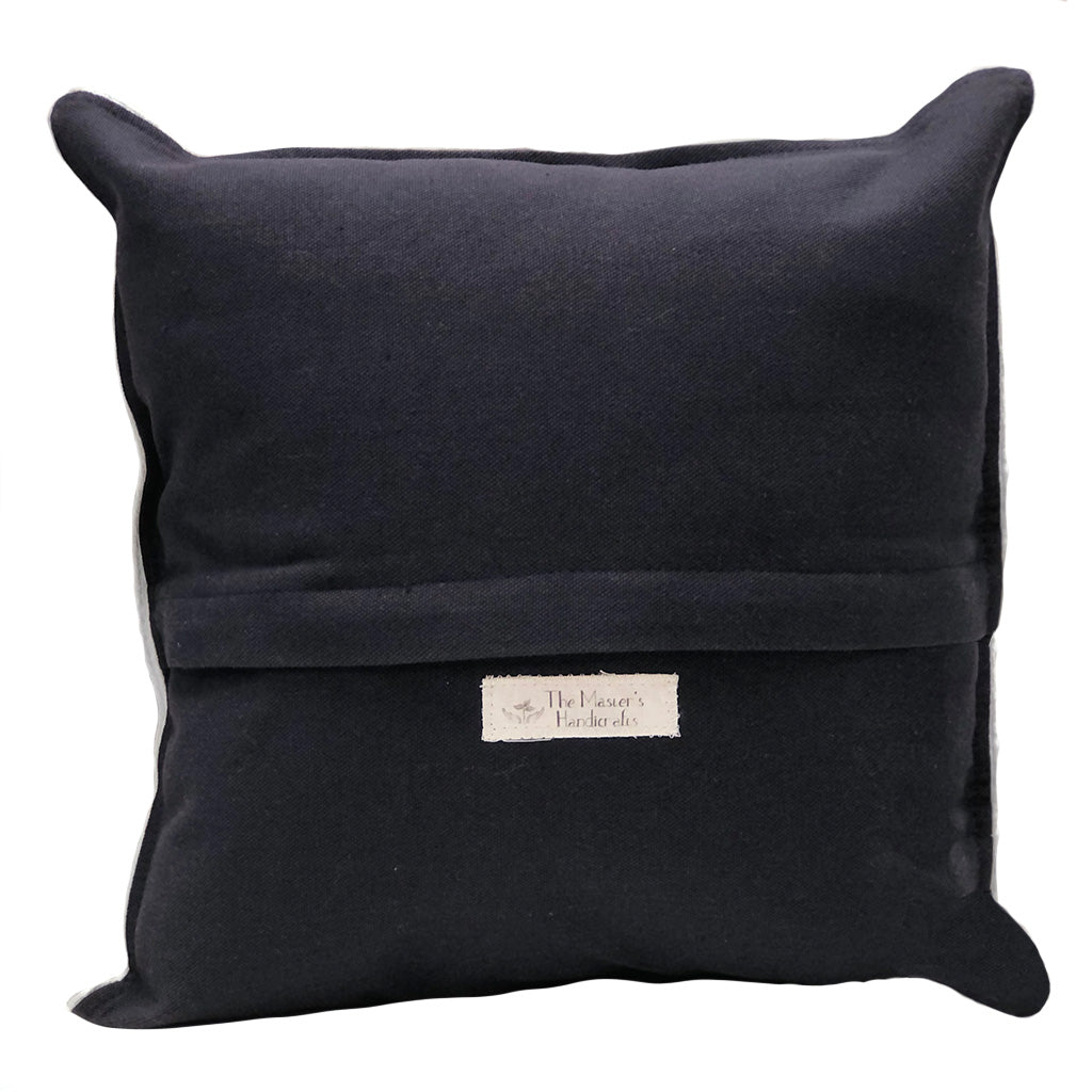 Black & White Adras Square Pillow Cover