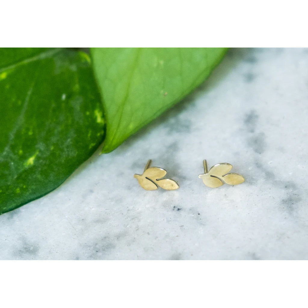 Olive Brass Earrings