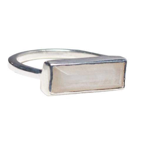 Moonstone Silver Bar Ring