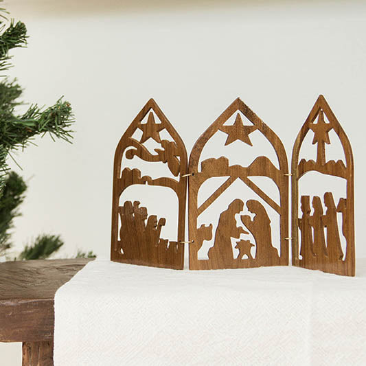 Wooden Folding Nativity