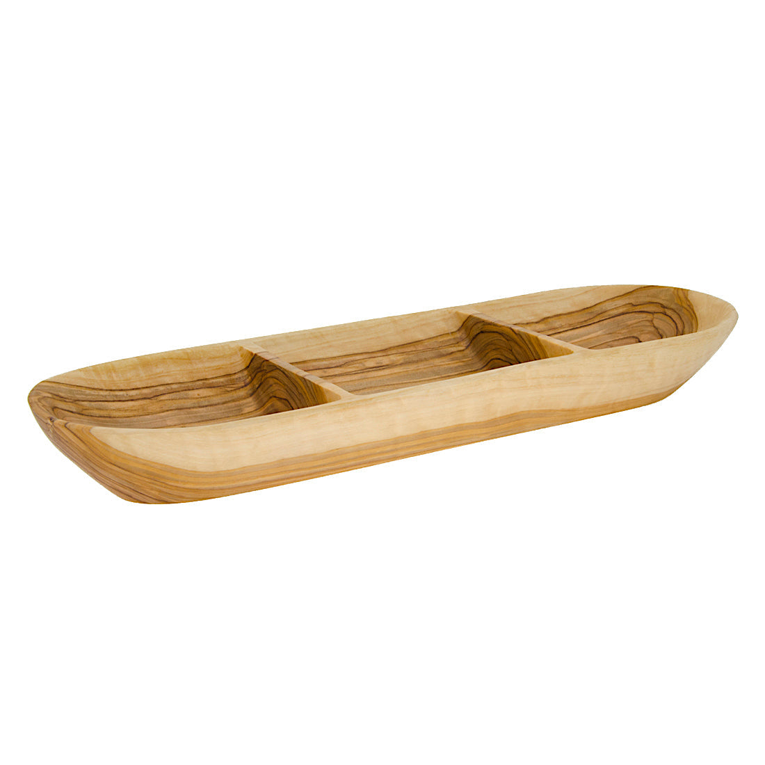 Three Section Olive Wood Dish