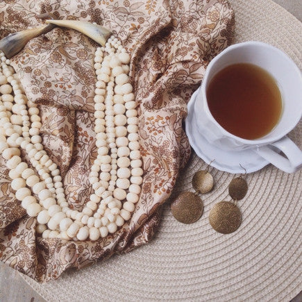 Shakti Beaded Necklace in Cream