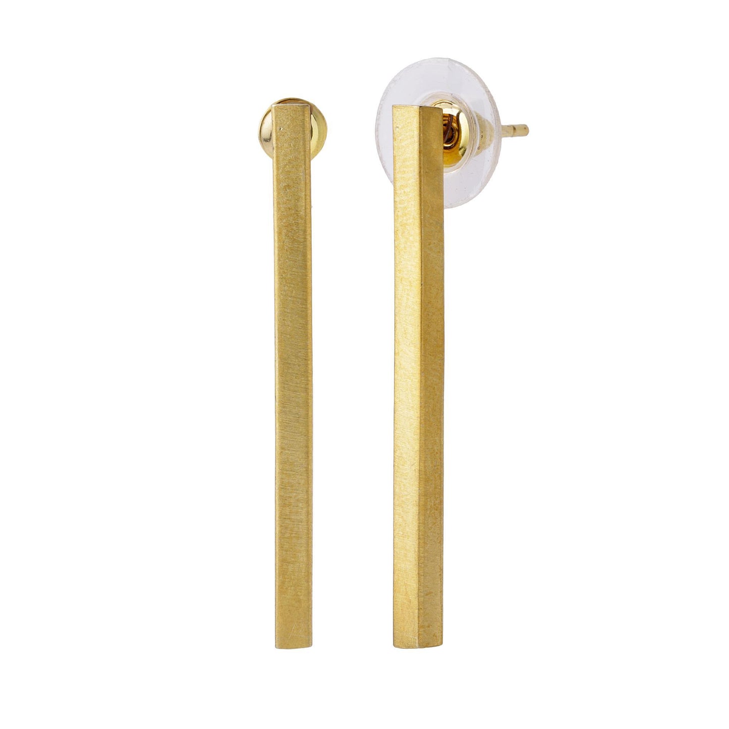 Long Brass Bar Earrings