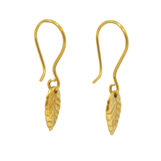 Brass Leaf Earrings