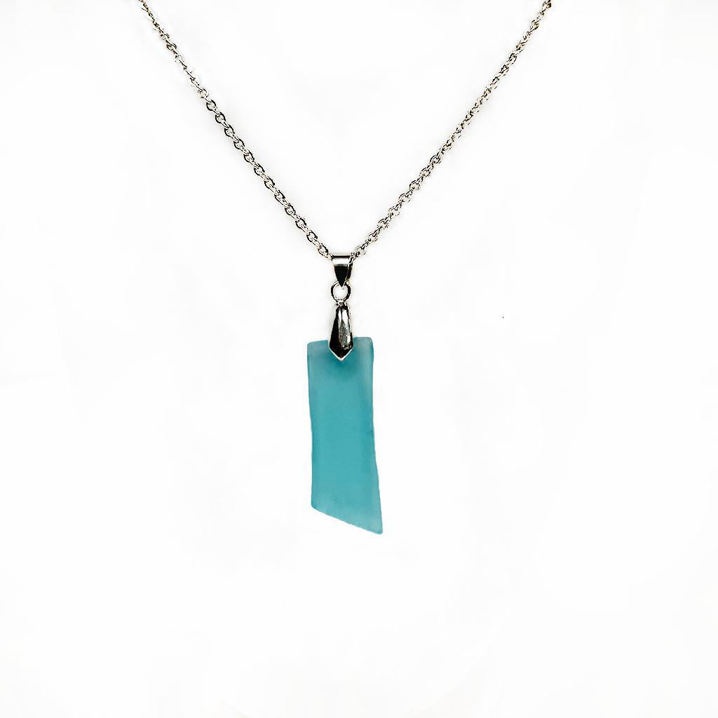 Aqua Recycled Glass Necklace